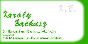 karoly bachusz business card